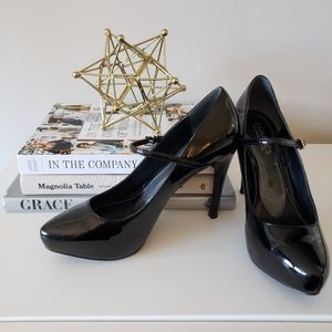Charles by Charles David Black Patent "Faye" Heels